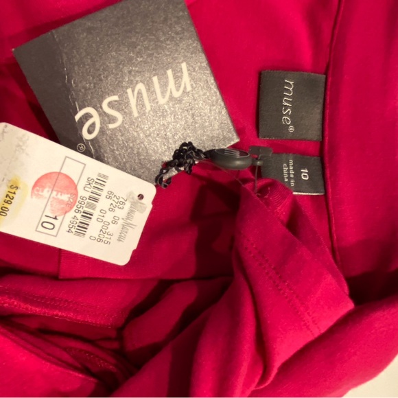 Muse deep pink twisted knot waist dress size 10. - Picture 4 of 8